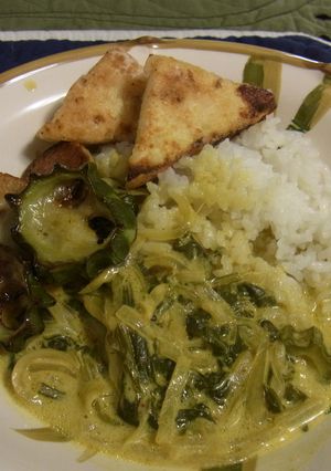 マイルドグリーンカレー　ｶﾘｶﾘ豆腐のせ-レシピのメイン写真