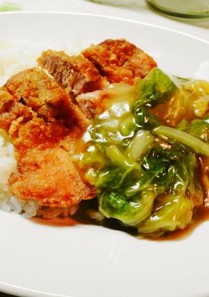 *豚の竜田揚げ*パーコー飯風*-レシピのメイン写真