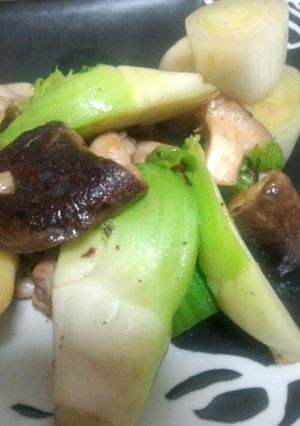 福岡野菜つぼみ菜のガリバタ炒め-レシピのメイン写真