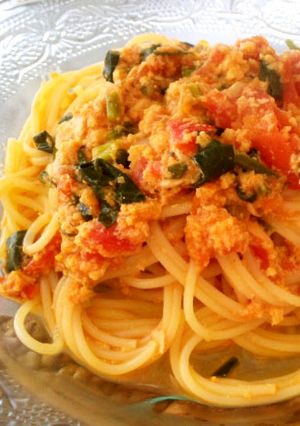 高野豆腐が蟹に変身？！トマトソースパスタ-レシピのメイン写真