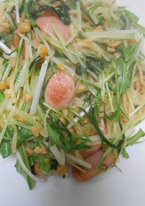 納豆と水菜入り塩焼きそば-レシピのメイン写真
