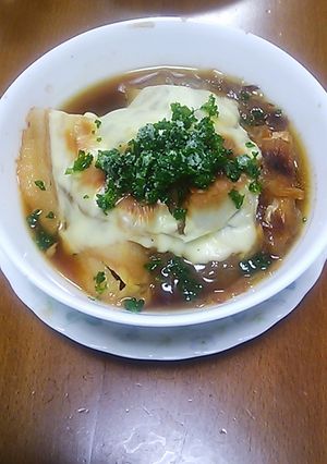 車麩でオニオングラタンスープ-レシピのメイン写真