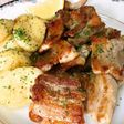 豚バラ肉とじゃがいもの炒め物