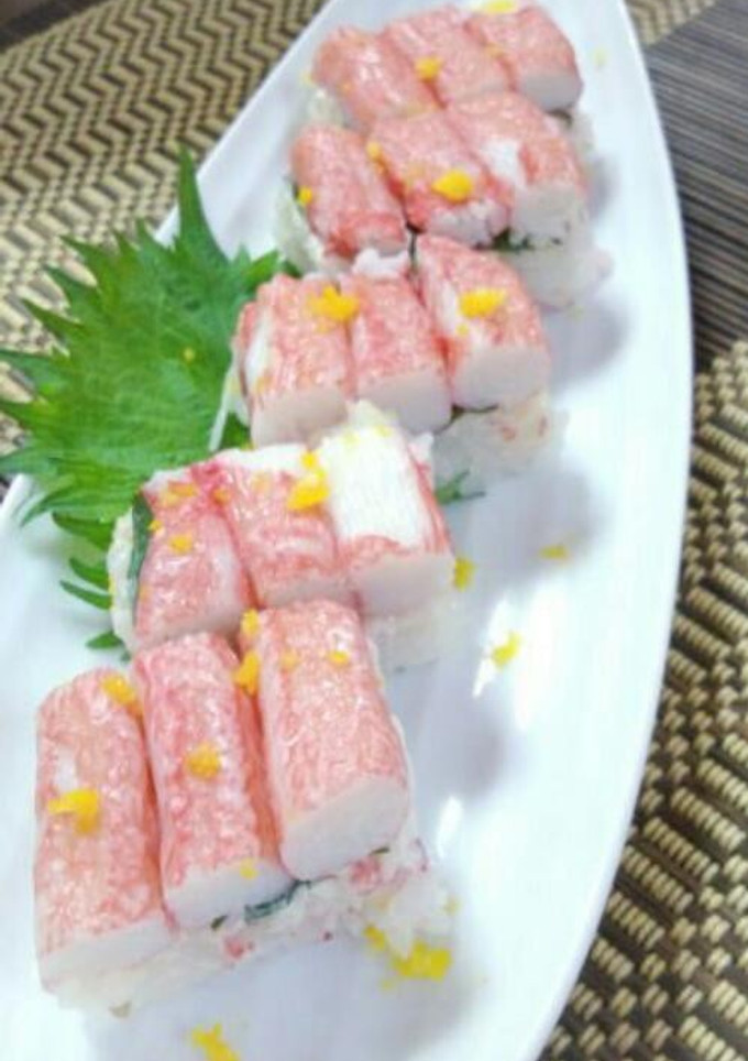 かに蒲鉾の押し寿司-レシピのメイン写真