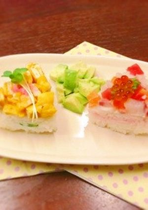ひな祭りに！子どもと作る簡単押し寿司♪-レシピのメイン写真