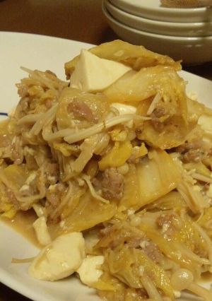 白菜えのき豆腐の肉味噌味炒め-レシピのメイン写真