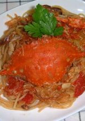 ワタリ蟹のトマトソースパスタ-レシピのメイン写真