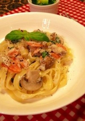 スモークサーモンのクリームパスタ-レシピのメイン写真
