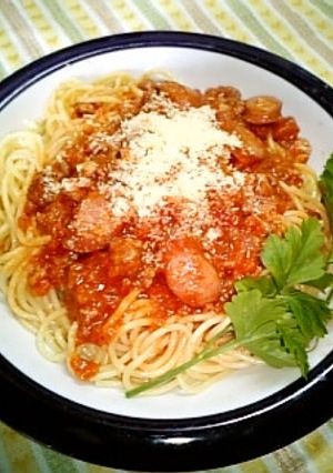 粗挽き肉とウインナーで大満足ミートソース-レシピのメイン写真