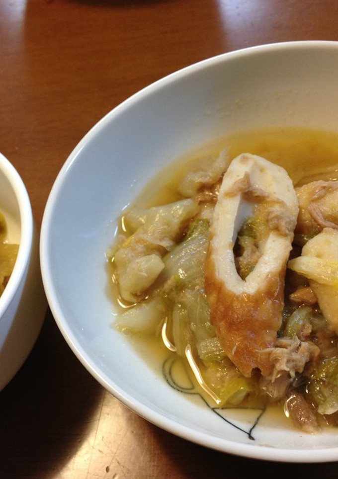 ツナとちくわと白菜の煮物☆鍋の残りでも！-レシピのメイン写真