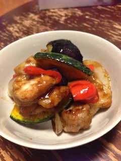 鶏唐揚げと揚げ野菜の黒酢あん-レシピのメイン写真