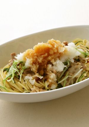 豚肉と水菜のおろし入りぽんパスタ-レシピのメイン写真