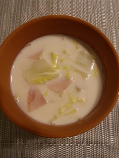 白菜とハムのミルク煮~スープ仕立て~-レシピのメイン写真