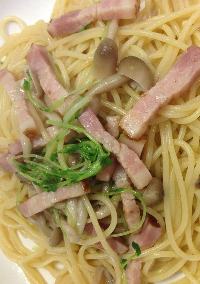 安ウマ！しめじと豆苗の和風パスタ☆-レシピのメイン写真