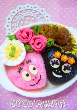 バレンタイン♪バーバパパ＆ママ＊キャラ弁-レシピのメイン写真
