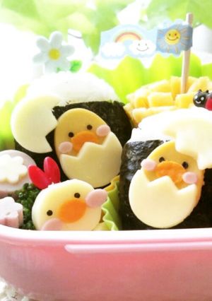 簡単キャラ弁当☆チーズでひよこ＆ニワトリ-レシピのメイン写真