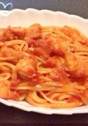 海老の濃厚トマトクリームパスタ♡-レシピのメイン写真