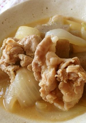 新玉ねぎと豚肉の味噌煮込み-レシピのメイン写真