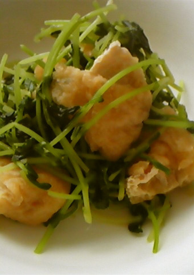 豆苗と油揚げの簡単煮-レシピのメイン写真