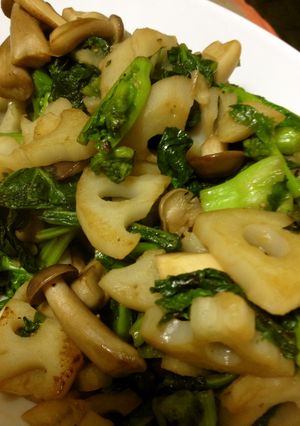 お箸が止まらない！蓮根と菜の花の炒め物-レシピのメイン写真
