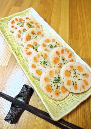 キレイに詰めよう♪明太子れんこん-レシピのメイン写真