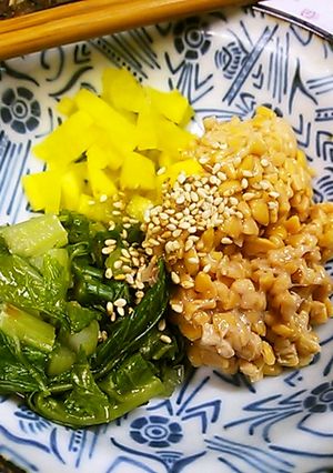 野沢菜&沢庵で納豆-レシピのメイン写真
