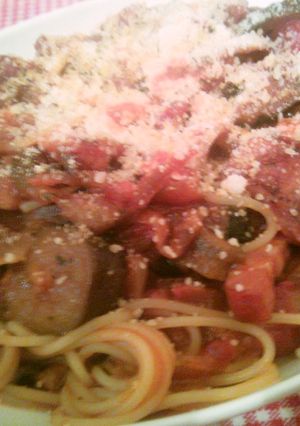 ナスとベーコンのトマトソースパスタ♪-レシピのメイン写真