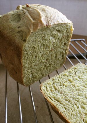 米粉・抹茶・甘納豆ｄｅしっとり食パン-レシピのメイン写真