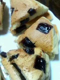 卵なし豆乳で羊羮入りホットケーキ-レシピのメイン写真