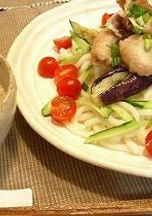 カリカリ豚肉のっけ冷やしうどん-レシピのメイン写真