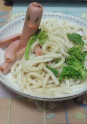 ヘンテコ星人の菜の花うどん-レシピのメイン写真