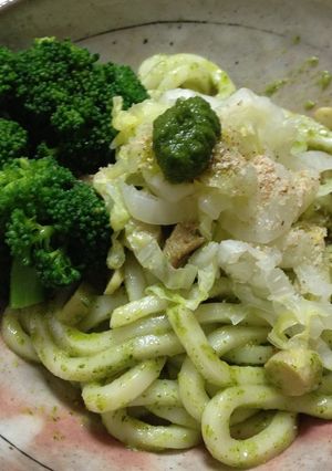 人参の葉ジェノベーゼうどん-レシピのメイン写真