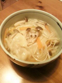 美味!餃子であったかにゅうめん!!-レシピのメイン写真
