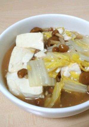 簡単！豆腐となめこと白菜煮-レシピのメイン写真