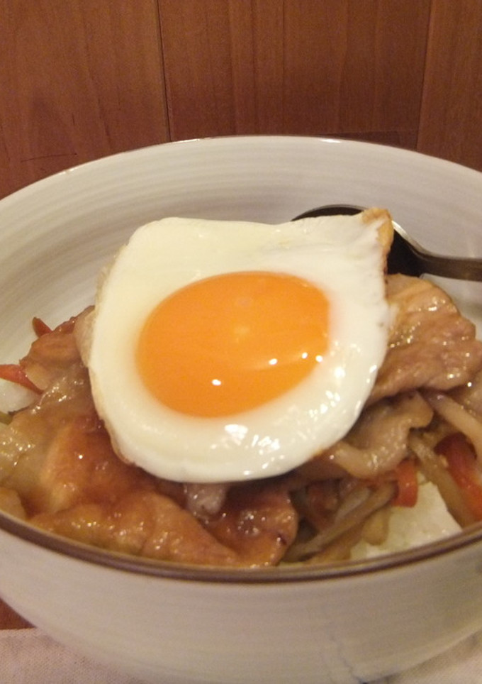 『孤独のグルメ』風♫しょうが焼目玉丼-レシピのメイン写真