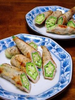 オクラの豚肉巻き炒め-レシピのメイン写真