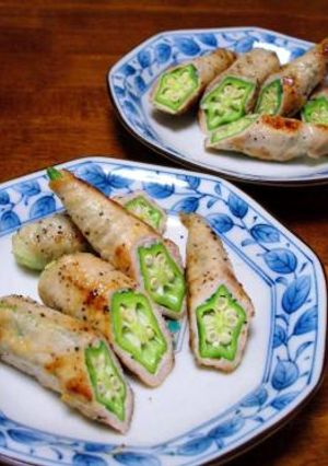 オクラの豚肉巻き炒め-レシピのメイン写真