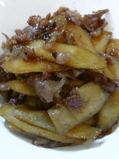 お弁当に!「牛蒡と牛コマ肉の甘辛煮」-レシピのメイン写真