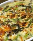 さんま蒲焼缶菜の花ほうれん草のグラタン