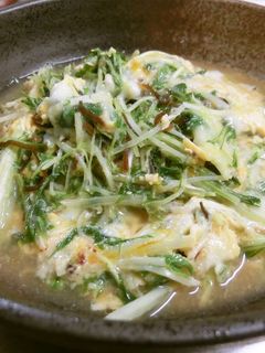 水菜と塩こぶの玉子とじ-レシピのメイン写真