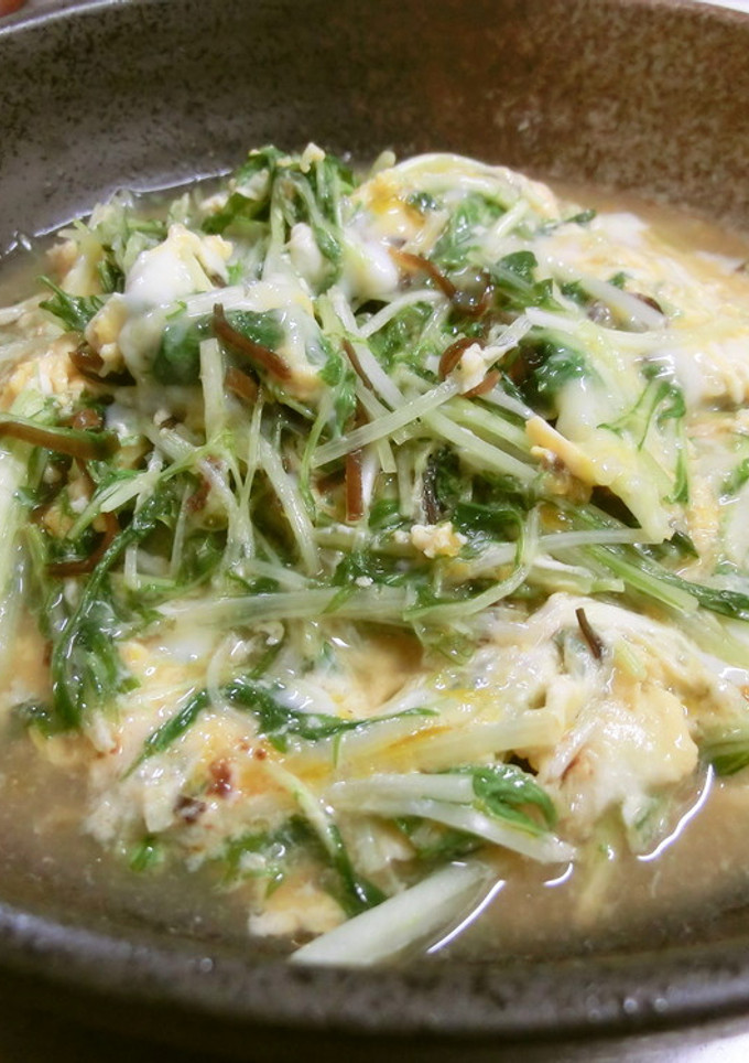 水菜と塩こぶの玉子とじ-レシピのメイン写真