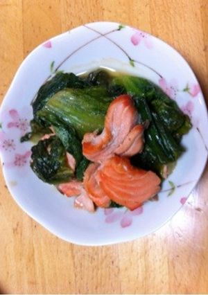 サーモンレタス炒め-レシピのメイン写真