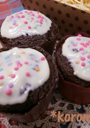 バレンタインに簡単デコカップケーキ☆-レシピのメイン写真