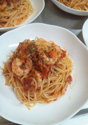 小えびとツナのトマトパスタ-レシピのメイン写真