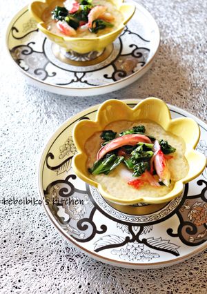 豆腐と長芋の茶碗蒸し＊カニカマ餡かけ-レシピのメイン写真