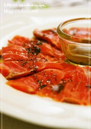 サーモンのカルパッチョ♡バジル風味-レシピのメイン写真