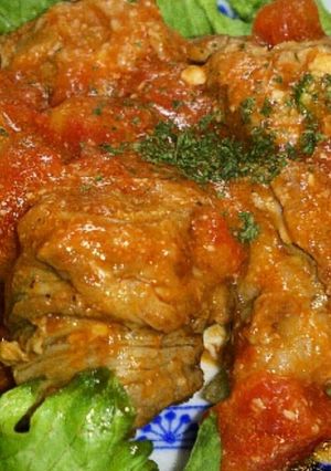 牛切り落とし　巻き巻きチーズトマト煮-レシピのメイン写真