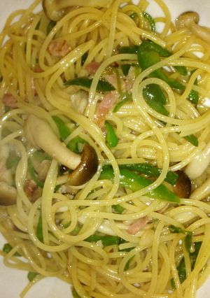 コンソメ味のベーコン＆ピーマンのパスタ-レシピのメイン写真