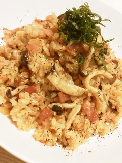 玉ねぎベーコンしめじ大葉の簡単和風ピラフ-レシピのメイン写真