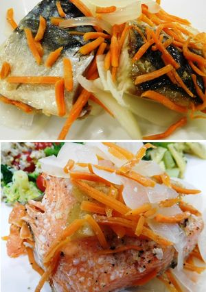 塩レモンDE 鯖や鮭と野菜の蒸し焼き-レシピのメイン写真